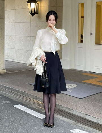 Lumian Pearl Satin Tie Blouse